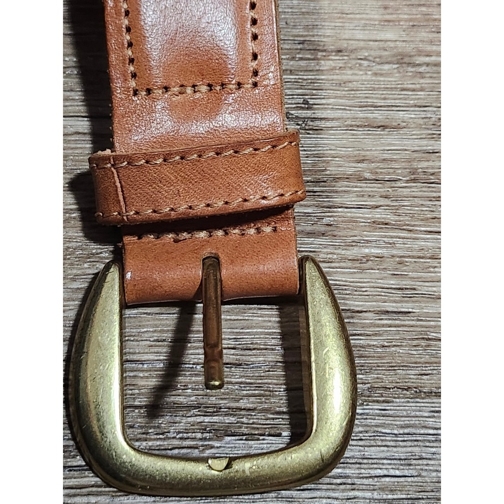 Vintage Guatemala Leather Belt XL Woven Textile Diamond Cutout Boho Western Tan